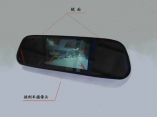5寸后視鏡，車載倒車鏡，液晶顯示器，5寸倒車鏡，2路視頻，高清雙視頻，超薄，倒車優(yōu)先